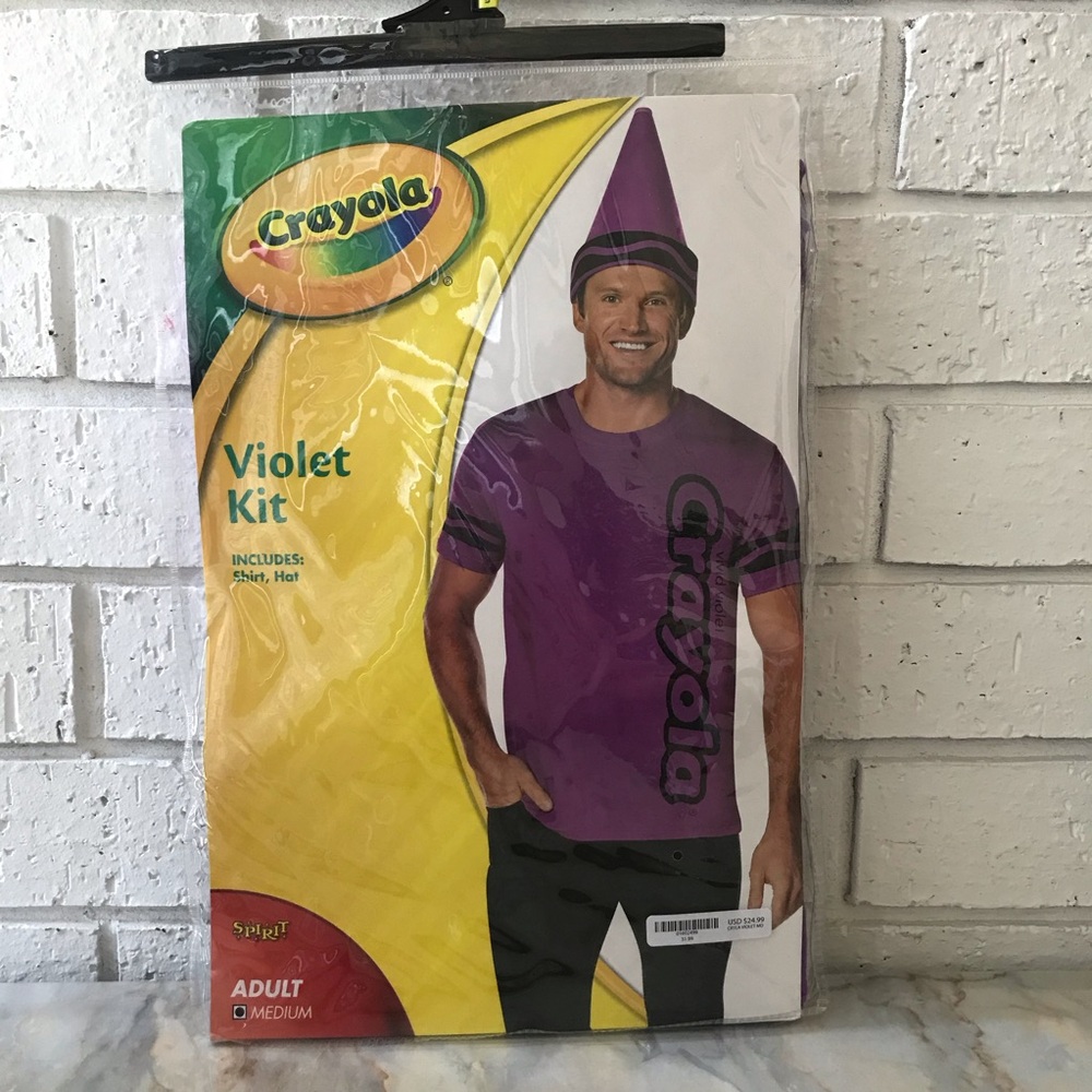 Crayola Violet Kit with Shirt and Hat Unisex Size Medium Spirit Halloween